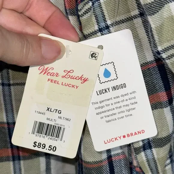 Lucky Brand Men's Indigo long sleeve Western Shirt Multi XL $90 - Picture 7 of 9